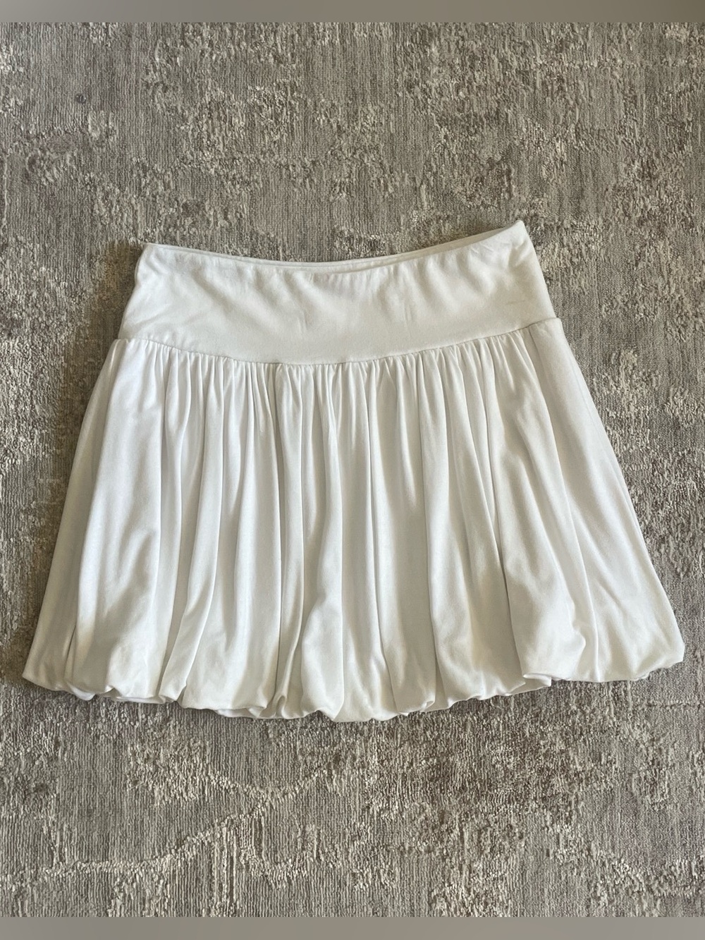 White Bubble Hem Skirt